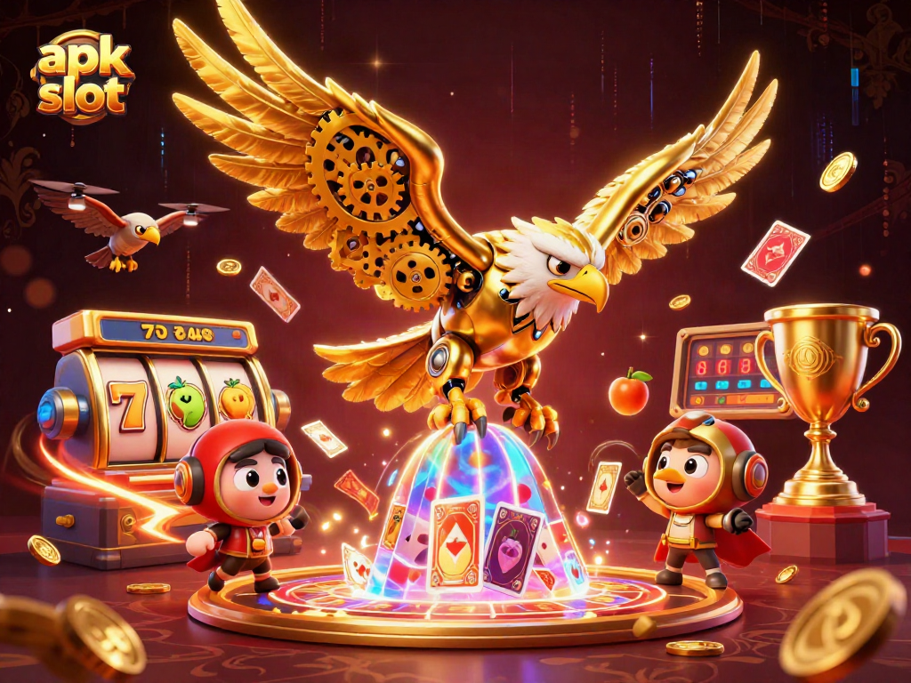 Experience thrilling apk slot action with vibrant 3D casino elements and dynamic characters.