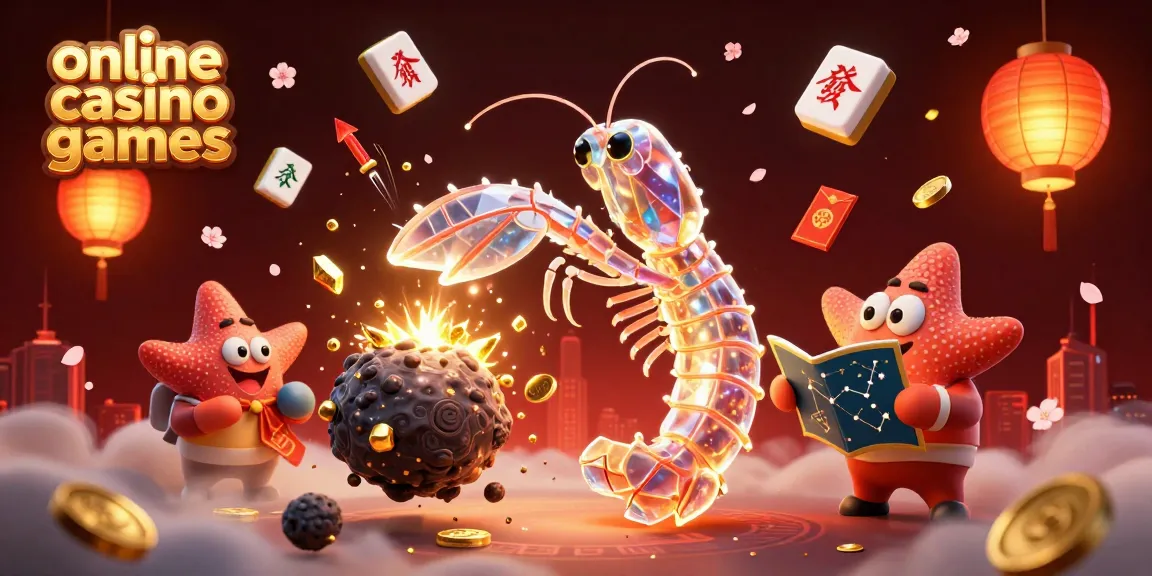 Engage with online casino games in a vibrant scene featuring a galactic mantis shrimp and spectacular elements.