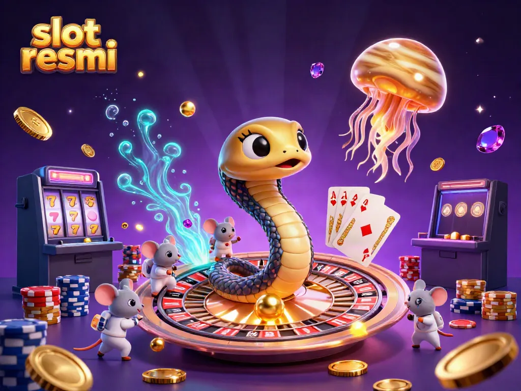 Experience excitement with slot resmi as the cosmic dealer showcases vibrant 3D casino elements.